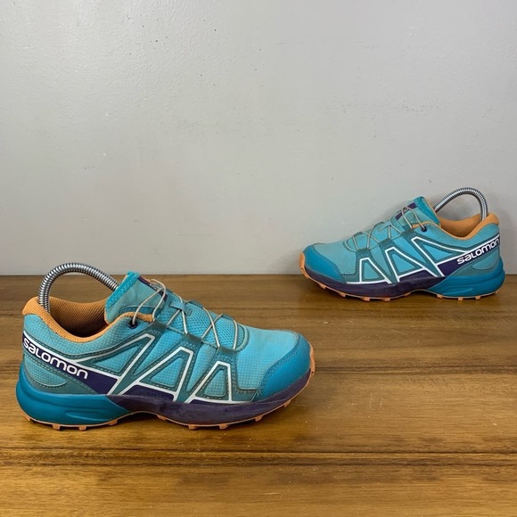 Salomon Speedcross Light Blue Orange Trail Running Shoe Size 6 - Picture 1 of 9